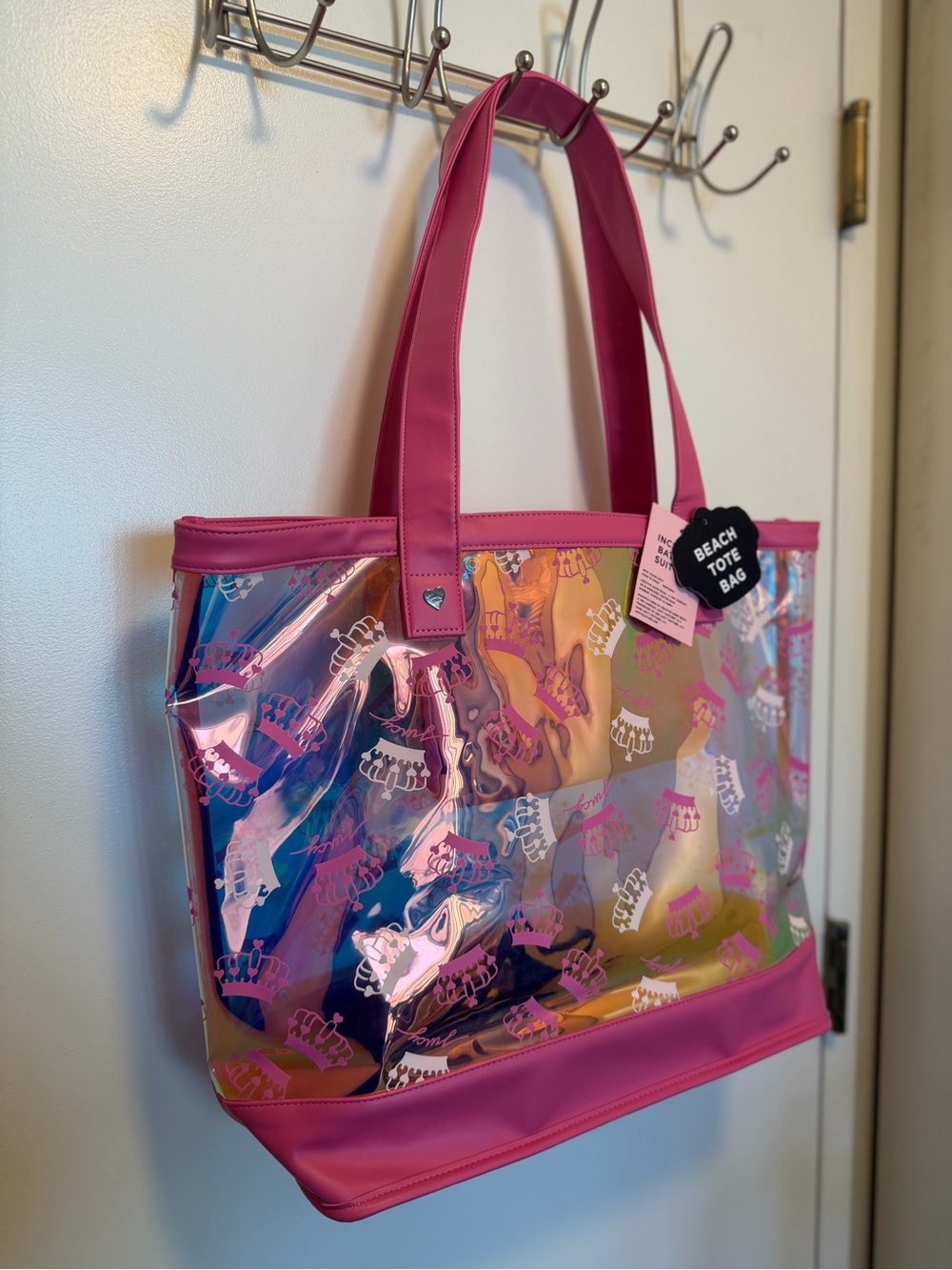 Juicy Couture exclusive BEACH BAG pink crown logo viral NWT barbiecore